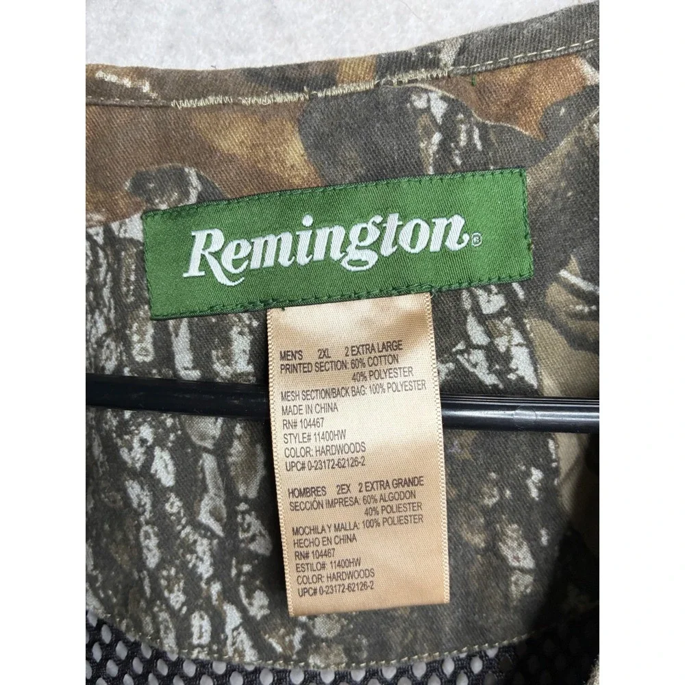 Remington Mens 2XL Hardwoods Camo Mesh Back Hunting Vest 11400HW Utility